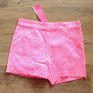 Lilly Pulitzer Arabeth HR Stretch Short NWT Love Potion Pink Neon Plaid 0